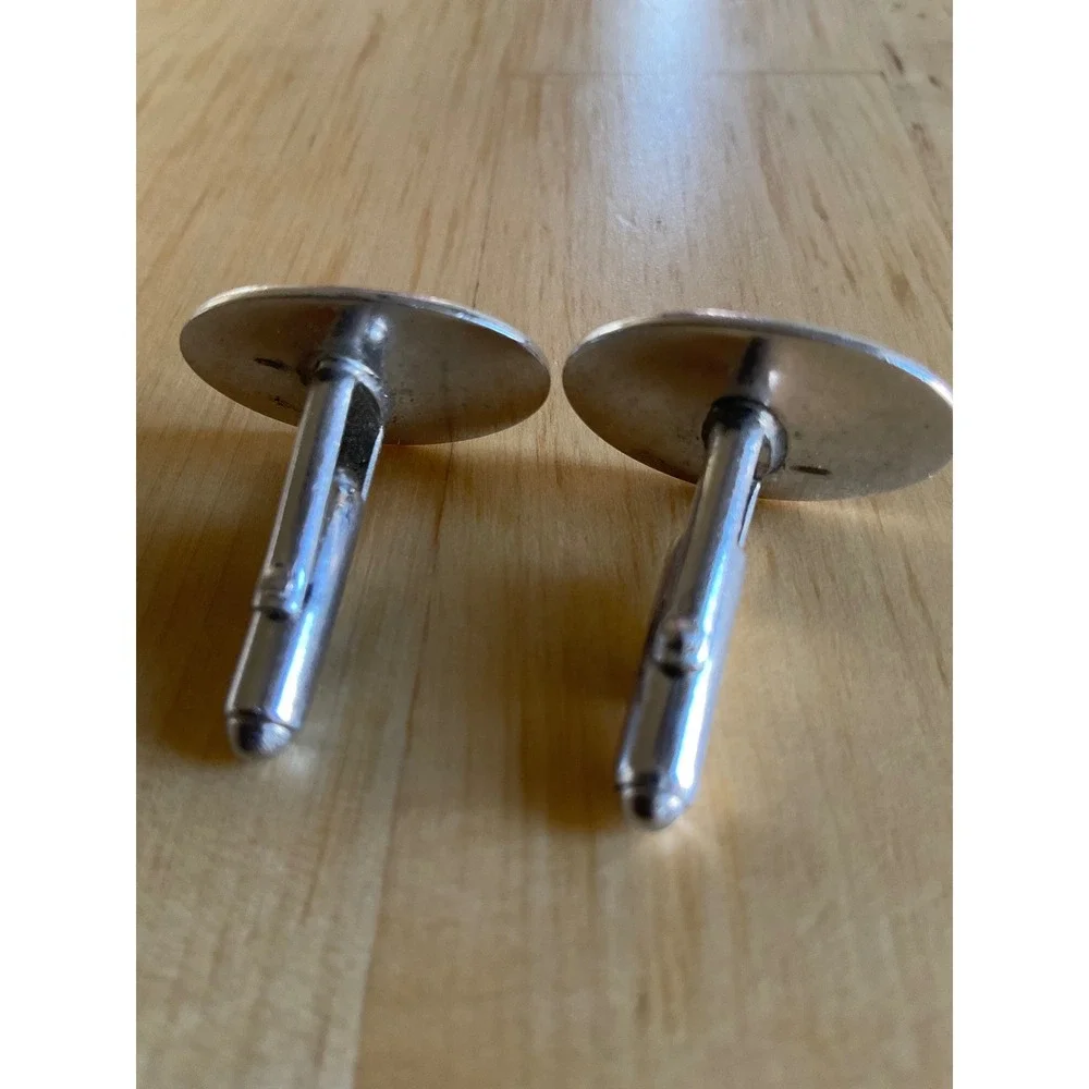 Vintage DuPont Two Tone Oval Cufflinks Gold Silver Tone Logo Corporate Mens